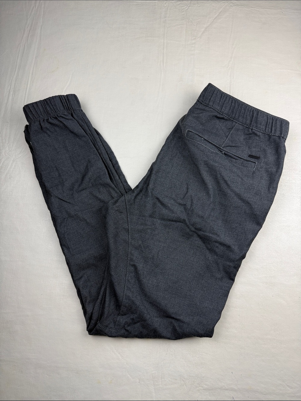 PacSun Men's Dark Charcoal Elastic-Waist Zip Ankle Joggers Pockets Size S